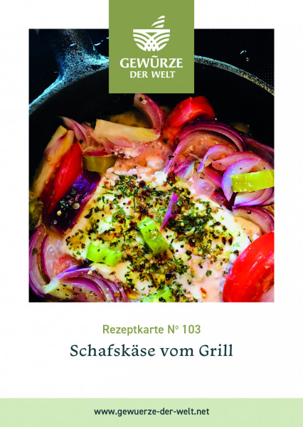 Rezeptkarte N°103 Schafskäse vom Grill