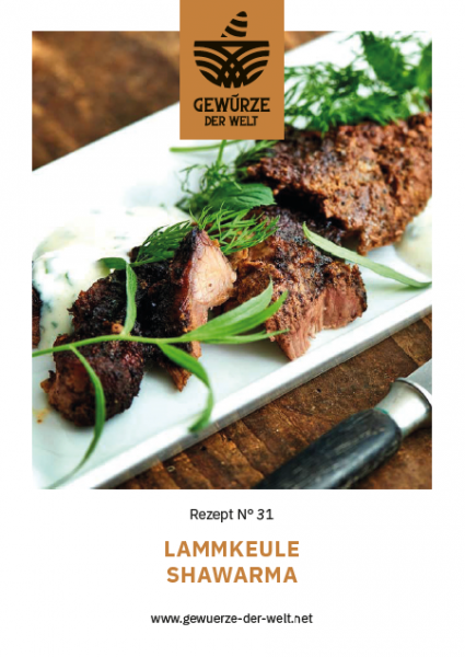 Rezeptkarte N°31 Lammkeule Shawarma