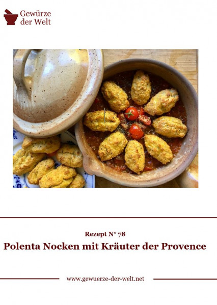 Rezeptkarte N°78 Kräuter der Provence Polenta Nocken