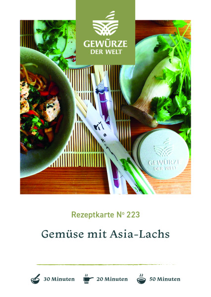 Rezeptkarte N°223 Gemüse mit Asia-Lachs