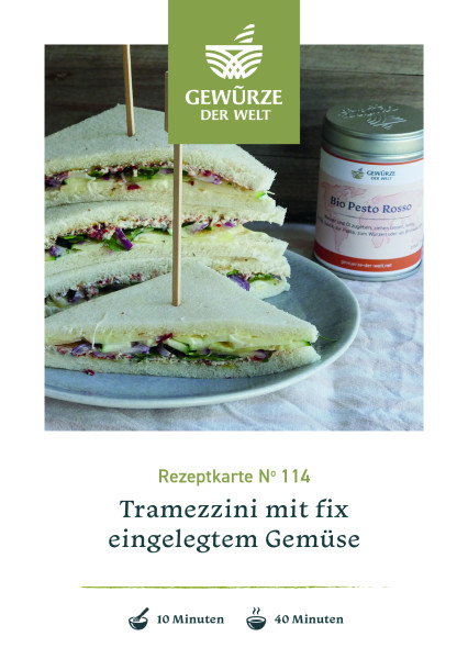 Rezeptkarte N°114 Tramezzini mit fix eingelegtem Gemüse