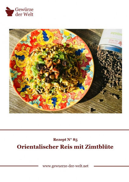 Rezeptkarte N°85 Orientalischer Reis Zimtblüte