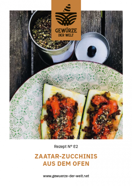 Rezeptkarte N°82 Zaatar Zucchinis aus dem Ofen