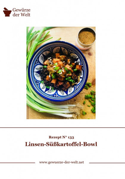 Rezeptkarte N°133 Linsen-Süßkartoffel-Bowl
