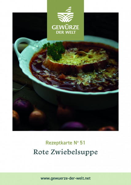 Rezeptkarte N°51 rote Zwiebelsuppe