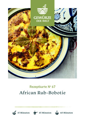 Rezeptkarte N°67 African Rub Bobotie Rezeptkarte N°67 African Rub Bobotie
