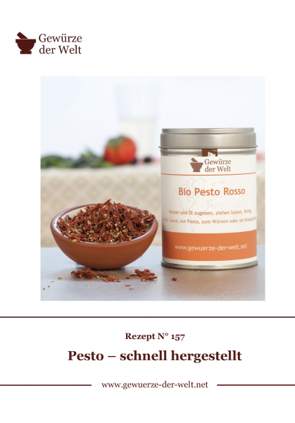 Rezeptkarte N°157 Pesto – schnell hergestellt