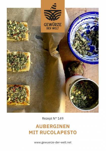 Rezeptkarte N°149 Auberginen mit Rucola