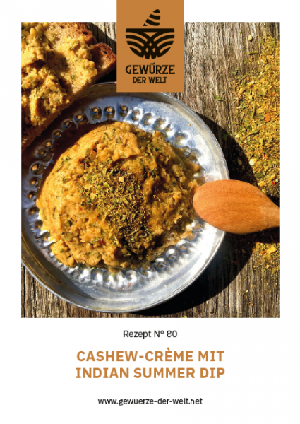 Rezeptkarte N°80 Cashew-Crème Indian Summer Dip