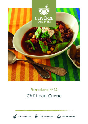 Rezeptkarte N°14 Chili con Carne Rezeptkarte N°14 Chili con Carne