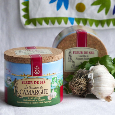 Fleur de Sel de Camargue Bio Knoblauch & Petersilie "Le Saunier" Fleur de Sel de Camargue Bio Knoblauch & Petersilie "Le Saunier"