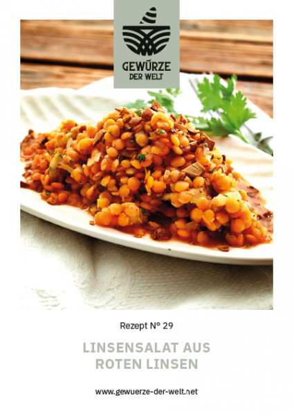 Rezeptkarte N°29 Linsensalat aus roten Linsen