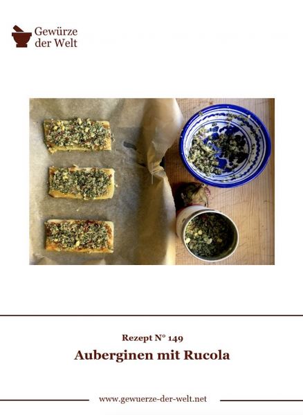 Rezeptkarte N°149 Auberginen mit Rucola