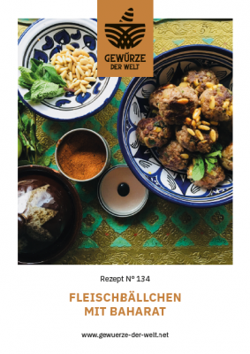 Rezeptkarte N°134 Fleischbällchen mit Baharat Rezeptkarte N°134 Fleischbällchen mit Baharat
