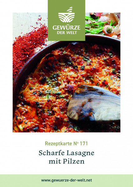 Rezeptkarte N°171 Scharfe Lasagne mit Pilzen