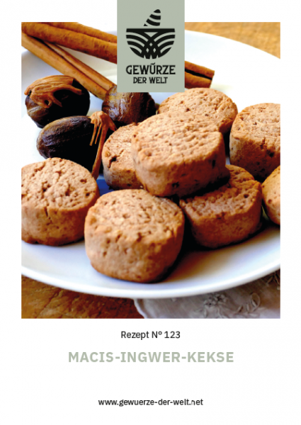 Rezeptkarte N°123 Macis-Ingwer-Kekse