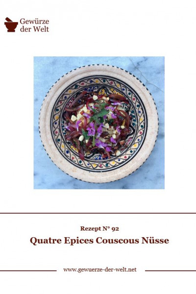 Rezeptkarte N°92 Quatre Epices Couscous Nüsse