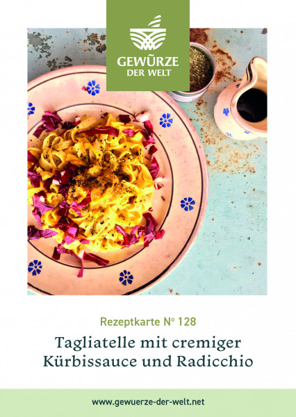 Rezeptkarte N°128 Tagliatelle mit cremiger Kürbissauce