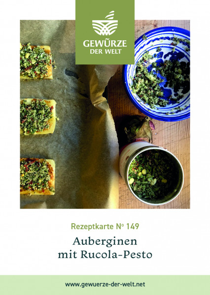 Rezeptkarte N°149 Auberginen mit Rucola