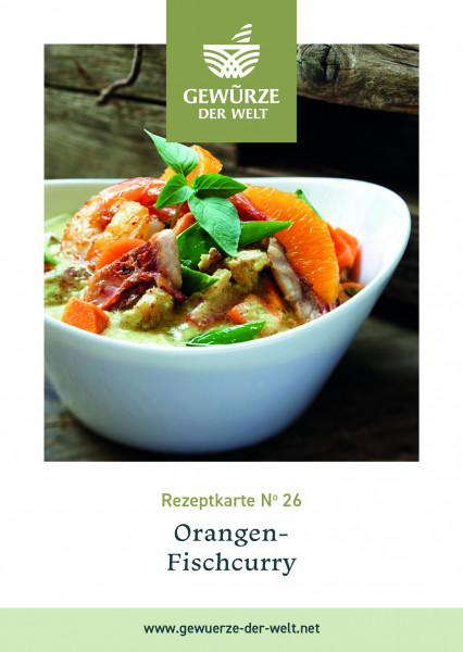 Rezeptkarte N°26 Orangen-Fischcurry