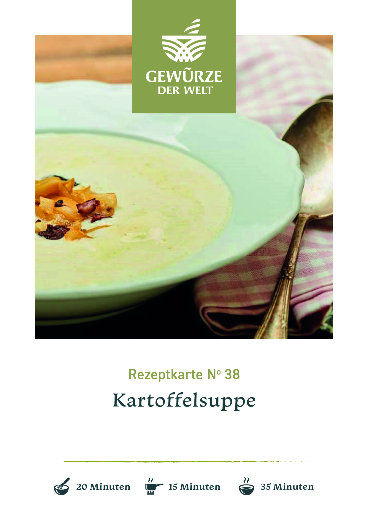 Rezeptkarte N°38 Kartoffelsuppe Gewürze der Welt