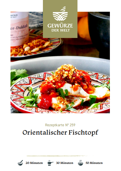Rezeptkarte N°259 Orientalischer Fischtopf