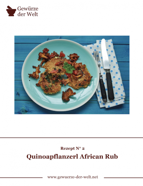 Rezeptkarte N°2 Quinoapflanzerl African Rub