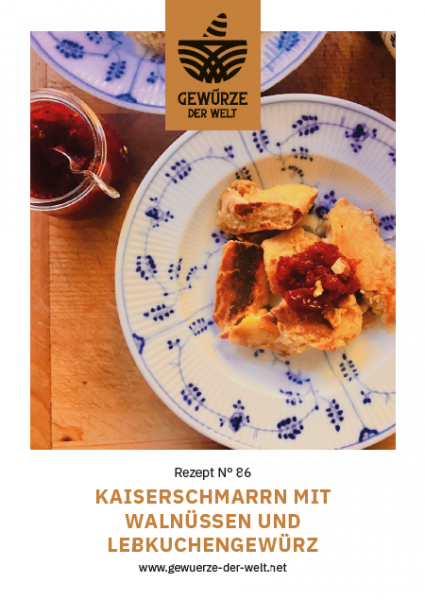 Rezeptkarte N°86 Kaiserschmarrn mit Walnüssen und Lebkuchengewürz