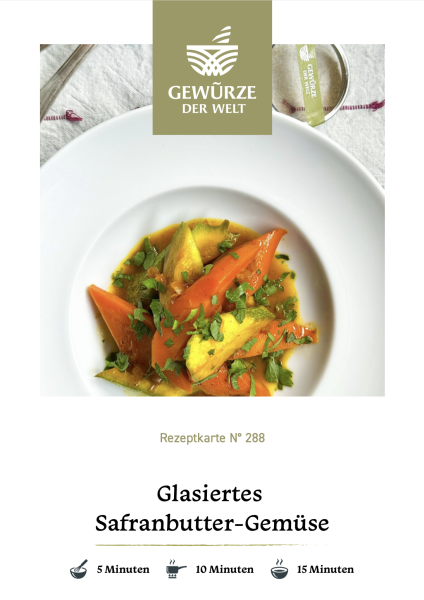 Rezeptkarte N°288 Glasiertes Safranbutter-Gemüse
