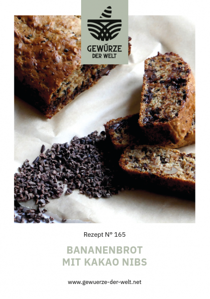 Rezeptkarte N°165 Bananenbrot mit Kakao Nibs