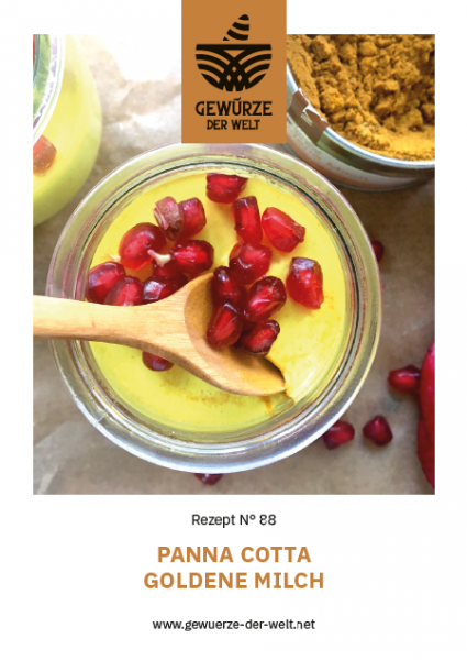 Rezeptkarte N°88 Panna Cotta Goldene Milch