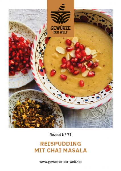 Rezeptkarte N°71 Reispudding mit Chai