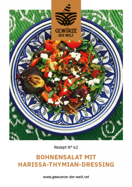 Rezeptkarte N°62 Bohnensalat mit Harissa-Thymian-Dressing