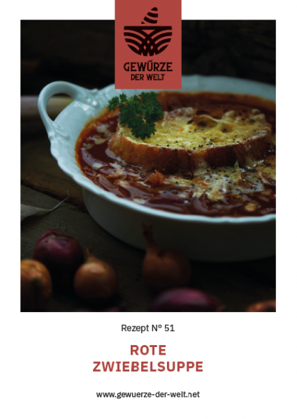 Rezeptkarte N°51 rote Zwiebelsuppe