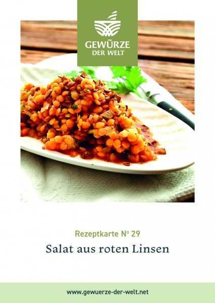 Rezeptkarte N°29 Linsensalat aus roten Linsen