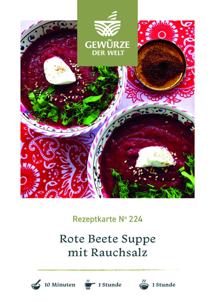 Rezeptkarte N°224 Rote Beete Suppe mit Rauchsalz