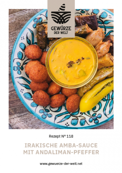 Rezeptkarte N°118 Irakische Amba-Sauce mit Andaliman-Pfeffer