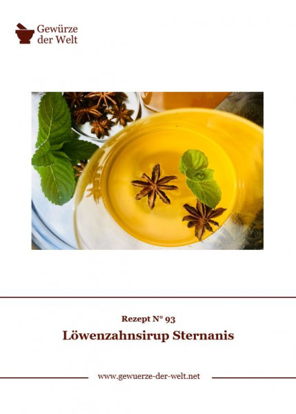 Rezeptkarte N°93 Löwenzahnsirup Sternanis