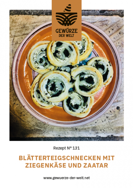 Rezeptkarte N°131 Zaatar-Blätterteigschnecken