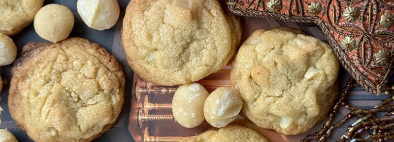 Macadamia und weiße Schokolade