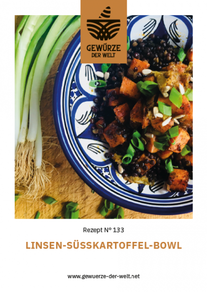 Rezeptkarte N°133 Linsen-Süßkartoffel-Bowl