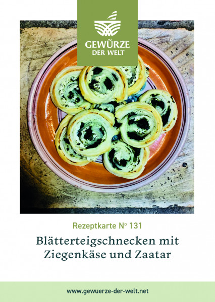 Rezeptkarte N°131 Zaatar-Blätterteigschnecken