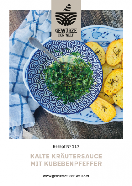 Rezeptkarte N°117 Kalte Kräutersauce mit Kubebenpfeffer