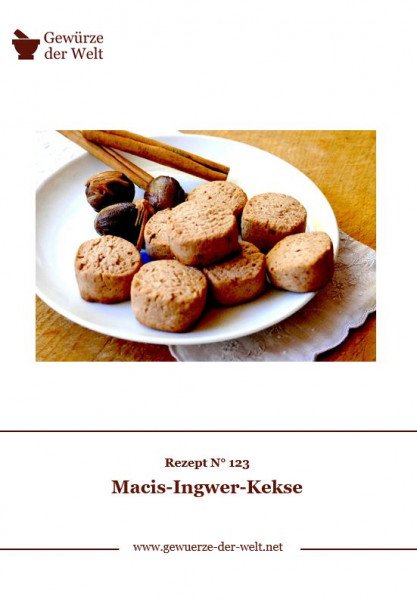 Rezeptkarte N°123 Macis-Ingwer-Kekse
