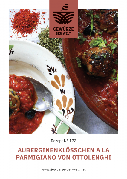 Rezeptkarte N°172 Auberginenklößchen a la Parmigiano von Ottolenghi