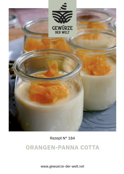 Rezeptkarte N°184 Orangen - Panna Cotta