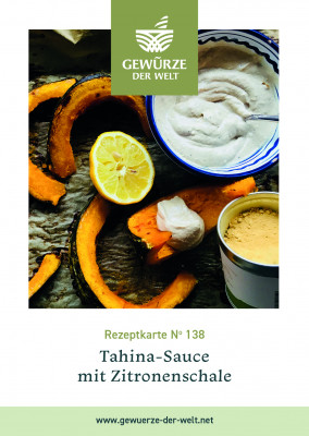 Rezeptkarte N°138 Tahinasauce mit Zitronenschale Rezeptkarte N°138 Tahinasauce mit Zitronenschale